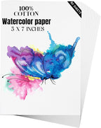 Watercolor Paper 5x7 inches 80 Sheets, Heavyweight Artist Paper 140lb/300GSM by Magecubiku