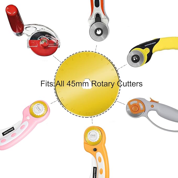 45mm Rotary Cutter Blades 10-Pack Replacement Blades Fits Fiskars, OLFA - Image 3