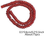 Songxi 5x8mm Natural Red Agate Stone Rondelle Beads, Gemstone - Image 2