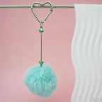 Beadable Heart Pom Pom Keychain Blank Bar - Image 4