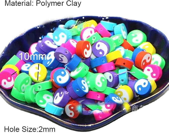 100pcs Mixed Polymer Clay Spacer Beads - Image 2