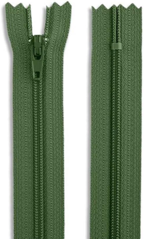 10 Inch Army Green Nylon Coil Zipper | Closed-End Non-Separating Sewing Zipper - Image 4