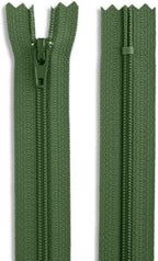 28 Inch Army Green Nylon Coil Zipper | Non-Separating Closed-End Zipper - Image 4