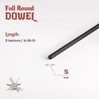 The Foamory's No Waste Full Round EVA Foam Dowel. 5mm x 2M Length. High-Density - Image 2