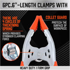 HORUSDY 6-Piece 6" inch Spring Clamp, Heavy Duty Spring Metal Spring Clamps - Image 4