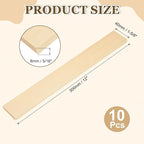 MECCANIXITY 10Pcs Wood Strips Slats, 5/16" x 1‑5/8" x 12" Thin Wood Sticks Flat - Image 2