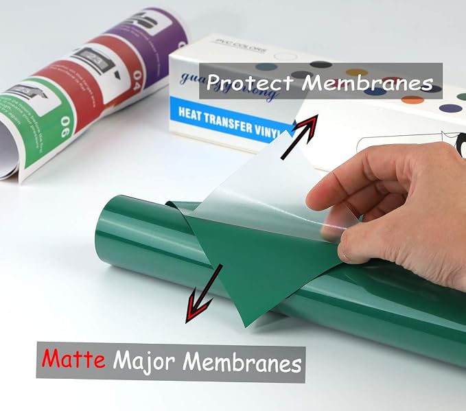 guangyintong Heat Transfer Vinyl Green HTV Rolls, Matte Surface PVC Material - Image 3