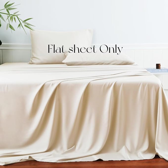 Bamboo Viscose Flat Sheets Only, 400 Thread Count Sateen Weave Full Size Flat - Image 2