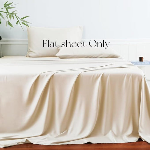 Bamboo Viscose Flat Sheets Only, 400 Thread Count Sateen Weave TwinXL Size Flat - Image 2