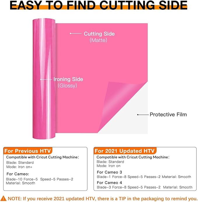 HTVRONT Heat Transfer Vinyl Pink HTV Rolls, HTV Vinyl - Image 7
