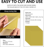 FUNKAKA Golden HTV Heat Transfer Vinyl Bundle, 10 Sheets Sticky HTV Vinyl - Image 2