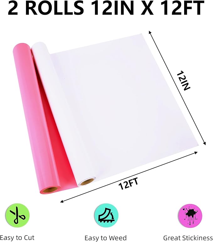 RENLITONG White and Pink Heat Transfer Vinyl - Image 2