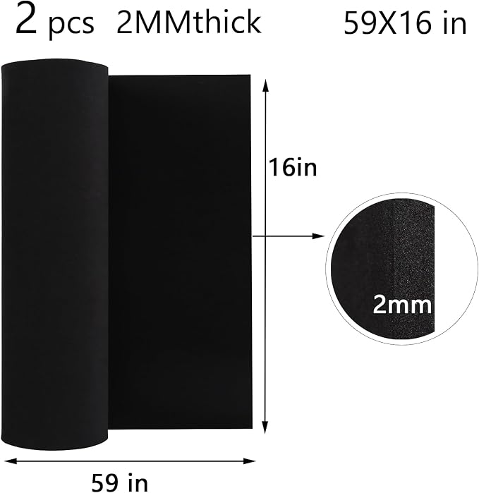 AMZQNART 2 Pack EVA Foam 2mm, Cosplay Foam Roll, 16 x 59in Black, Suitable - Image 2