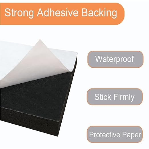 Adhesive Foam Padding, 4 Pieces 4" x 4" x 3/4" Neoprene Anti Vibration | High - Image 3