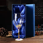 Simcat Handmade Painted Enamel Flower Glass Wine Glasses Transparent Refined by Simcat