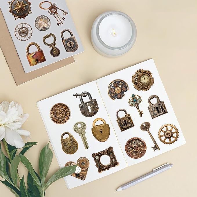 50 PCS Retro Mechanical Stickers - Image 4