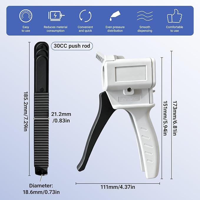 50ml Epoxy Gun Dispenser, Manual AB Glue Gun & Dual Cartridge Applicator - Image 2
