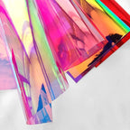 10 Pieces A4 Holographic Clear PVC Fabric Iridescent Transparent Vinyl Mirrored - Image 5