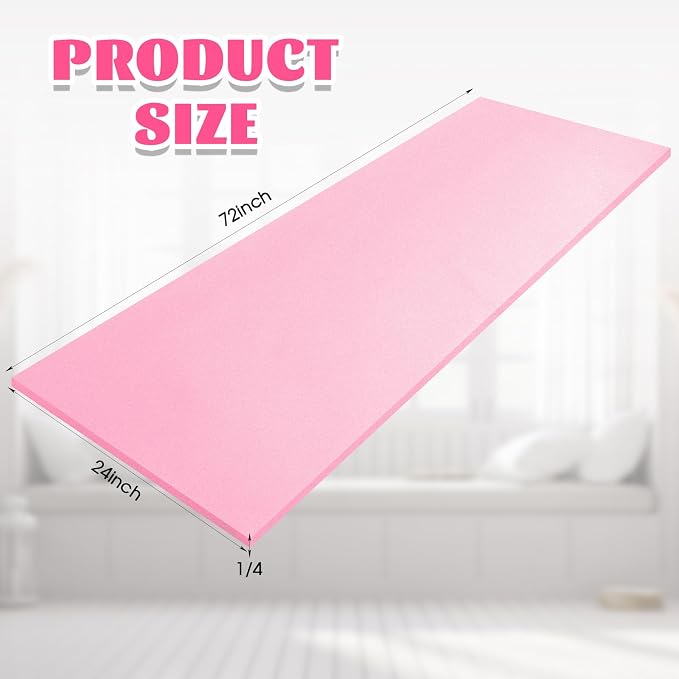 Amylove 1 Pack Polyurethane Foam 1/4" x 24" x 72" High Density Cushion - Image 2