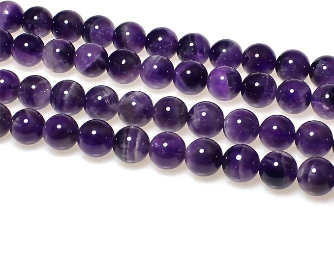 MJDCB Natural Dreamy Amethyst Beads Round Stone Beads DIY Loose Beads - Image 4