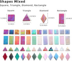 Lanyani Iridescent Glass Mosaic Tiles Bulk, 4-Shapes 700 Pieces Sparkle - Image 4