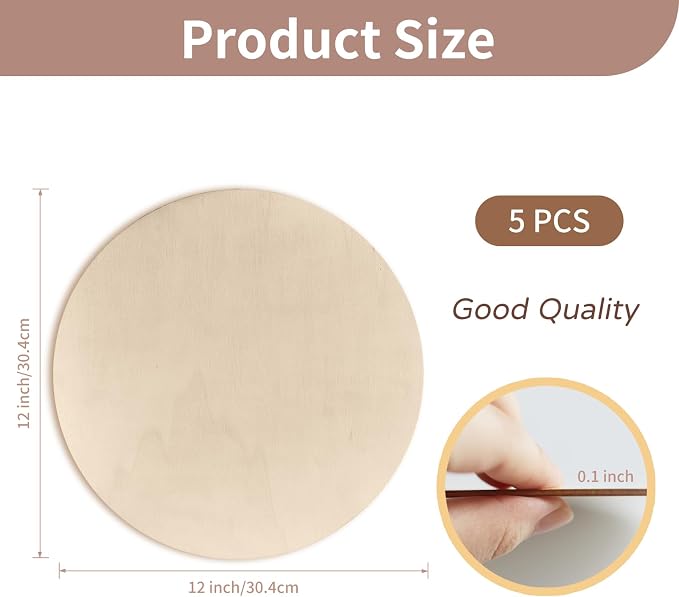 12 Inch Unfinished Wood Circles - Image 2