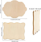 Unfinished Wood Ornaments, PETUOL DIY 32pcs 4x3in Creative Irregular Blank Wood - Image 4
