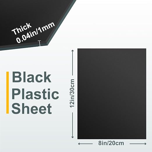 6 Pack Black Plastic Sheet 8x12x0.04 in Flexible High Tensile Plastic Sheets - Image 2