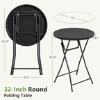 Folding Table 2 Pack, 32 Inch Foldable Cocktail Bar, High Top Round Folding Bar - Image 3