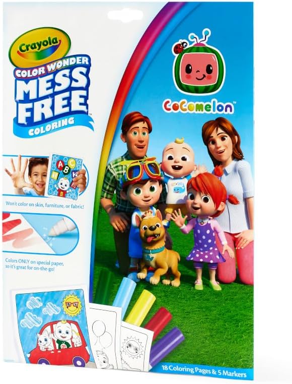 Crayola Cocomelon Color Wonder Coloring Set, Cocomelon Coloring Pages, Mess - Image 5