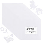 40 Pcs Stiff Felt Fabric Sheet for Crafts, 1mm Thick and 12”x12”White Felt by Tiparts