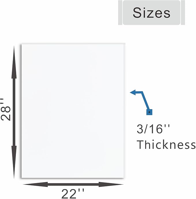 Foam Board 22 x 28 in, ZXUNLIEH 12 Pack White Poster Board, 3/16 in Thick | - Image 2