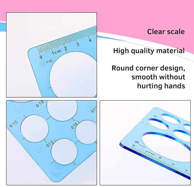 4 Pcs Circle Template for Drawing Circle Stencils Drafting Tools Set Stencil - Image 3
