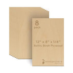 Baltic Birch Plywood, 6 mm 1/4 x 12 x 8 Inch Craft Wood, CNC Cutting and Wood by Woodpeckers