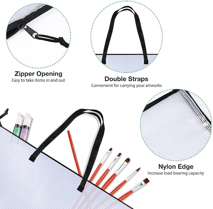 Opret 2 Pack 19x25 inch Art Portfolio Bags, Artwork Storage Case - Image 3