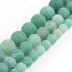 60pcs Natural Matte Green Oxidized Gemstone Beads，6mm Frosted Round Loose Stone - Image 5