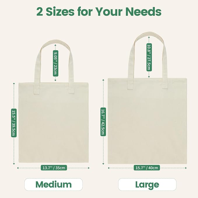 Carbrea 12 Pack Large Canvas Tote Bag - Image 4