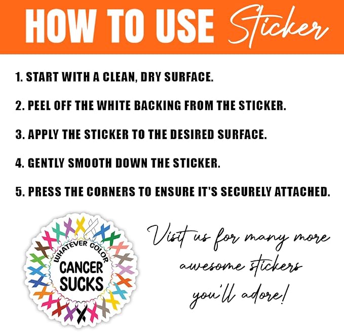 MAIANEY Cancer Awareness Stickers, Whatever Color Cancer Sucks Sticker - Image 5