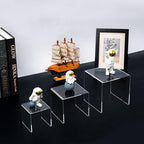 HIIMIEI Clear Acrylic Display Risers 2 Sets, 3-Tier Risers Stands Showcase - Image 4