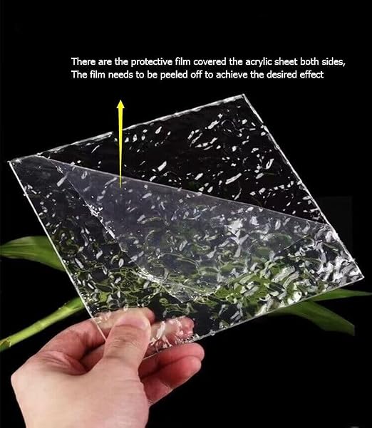 8" x 12" Clear Acrylic Sheets Stone Texture, Plexiglass Wave Ripple Sheet 1/8'' - Image 2