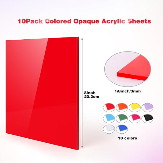 Adrattnay Acrylic Sheets 1/8 Thick, Opaque Colored Acrylic Panel - Image 2