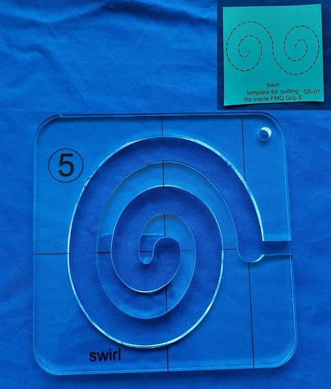 Swirl Template for Quilting Fits Inside FMQ Grip 5 Quilting Templates for - Image 2