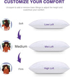 WISHSMILE Cooling King Size Pillows, Pillow King Size Set of 2 Shredded Memory - Image 4
