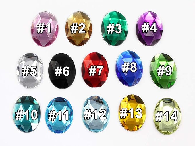 40x30mm Jet Black H101 Large Flat Back Oval Acrylic Rhinestones Cosplay Costume - Image 7