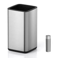 Mbillion 3.2 Gal (12L) Stainless Steel Open - Top Trash Can with Removable Inner Bucket - Sleek Metal Waste Basket for Bathroom Office, Brushed Steel