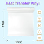 DUEUIOE White Glitter Heat Transfer Vinyl Roll - Image 3