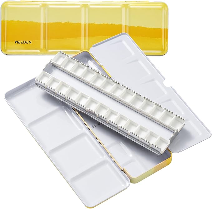 MEEDEN Empty Travel Watercolor Palette: Portable Watercolor Palette Tin by MEEDEN