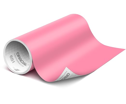 ORACAL 651 Matte Soft Pink Vinyl Durable Roll Easy to Weed Permanent Adhesive by Orafol