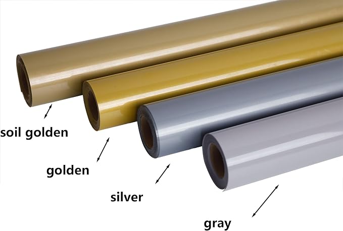 FUNKAKA Silver HTV Heat Transfer Vinyl Sheets, 10 Sheets Sticky HTV Vinyl - Image 2