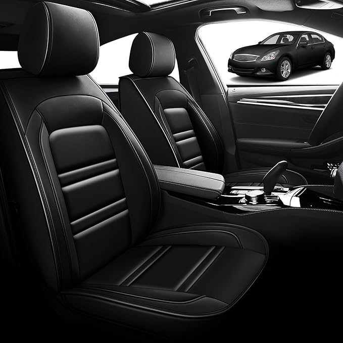 Seat Cover for Infiniti g37 2008-2013 | Car Seat Covers Front Seats, Waterproof Seat Protectors, Automotive Front Seat Covers (Front Seat, Black)